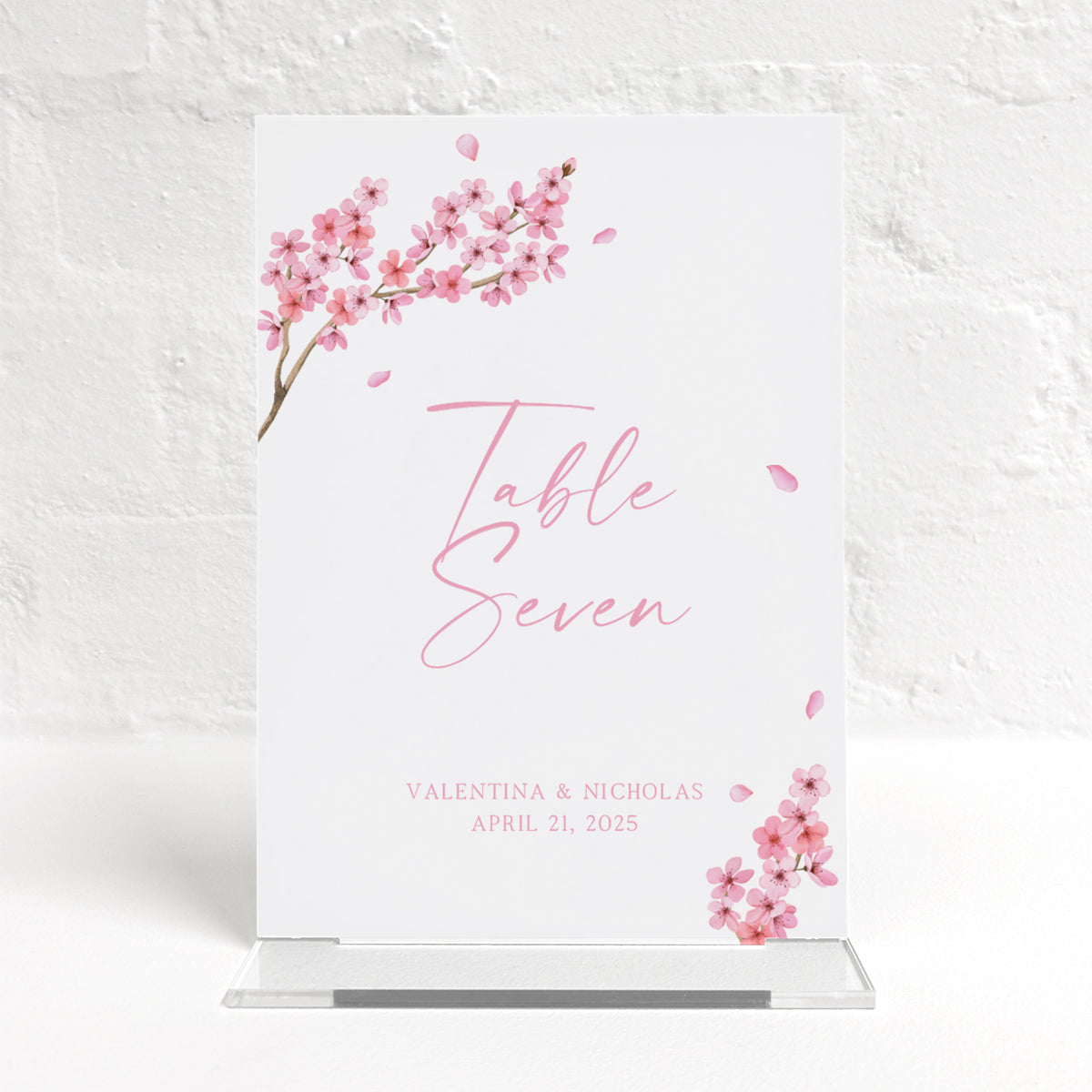 Valentina Pink Matching Small Table Sign