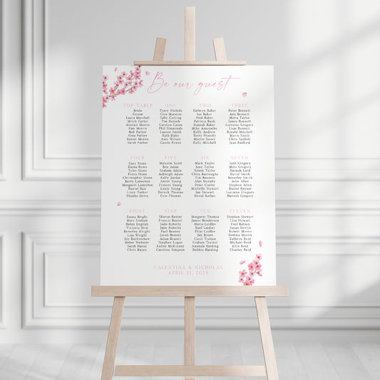 Valentina Pink Seating Plan