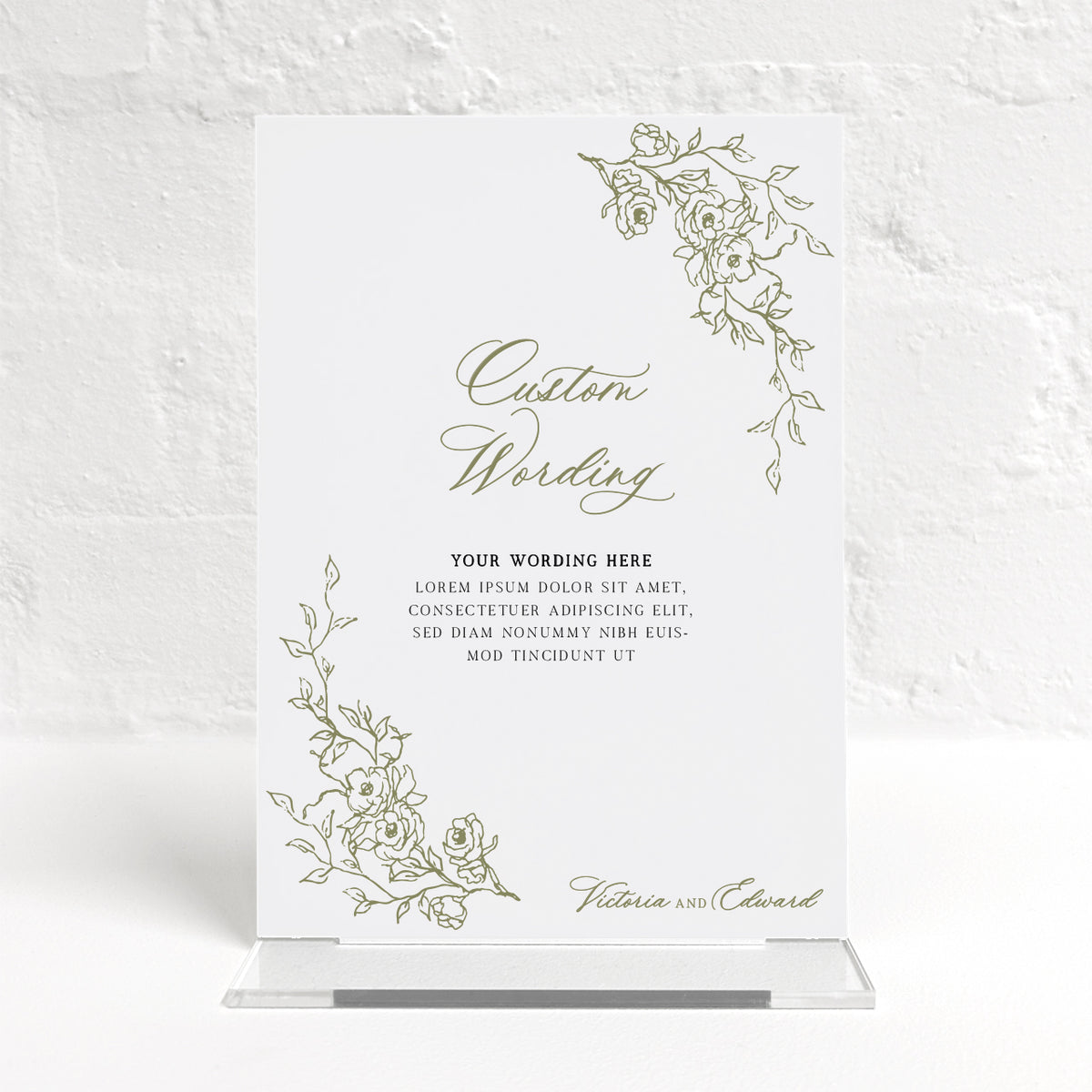 Victoria Matching Small Table Sign