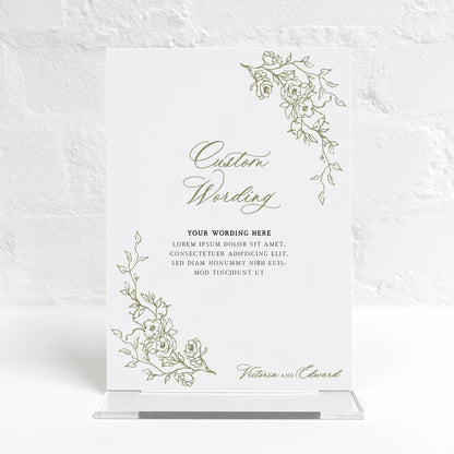 Victoria Matching Small Table Sign