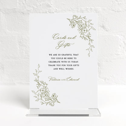 Victoria Matching Small Table Sign