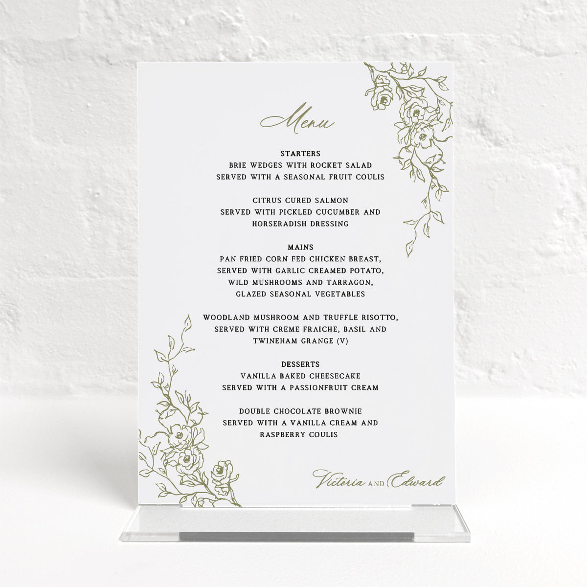 Victoria Matching Small Table Sign