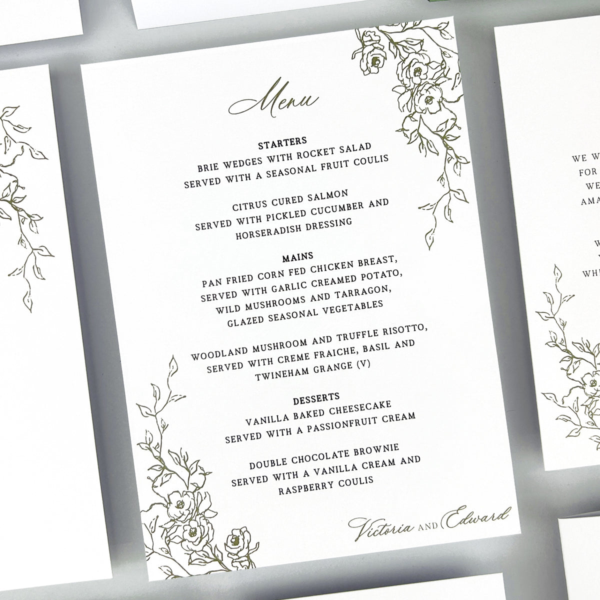 Victoria Menu