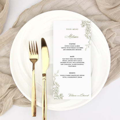 Victoria Personalised Guest Menu