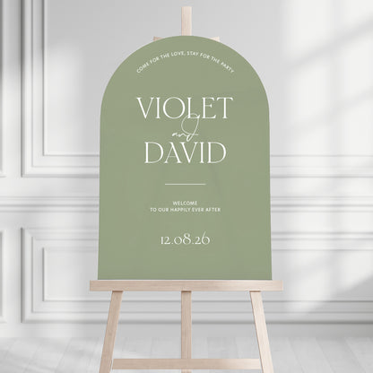 Violet Welcome Sign