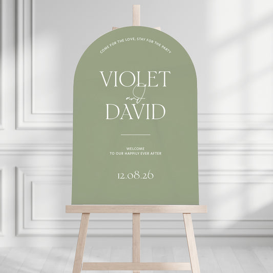 Violet Welcome Sign