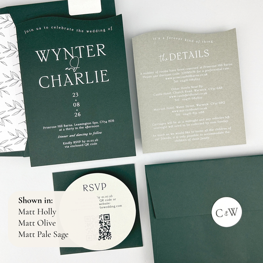 Wynter Wedding Invitation - Greens