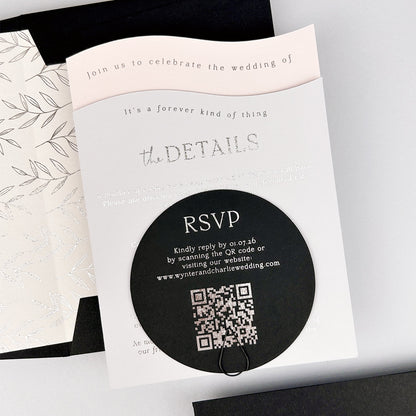 Wynter Wedding Invitation - Grey/Black