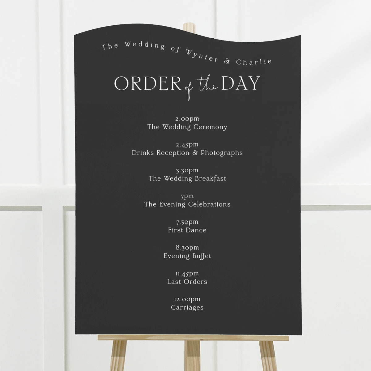 Wynter Order of the Day Sign