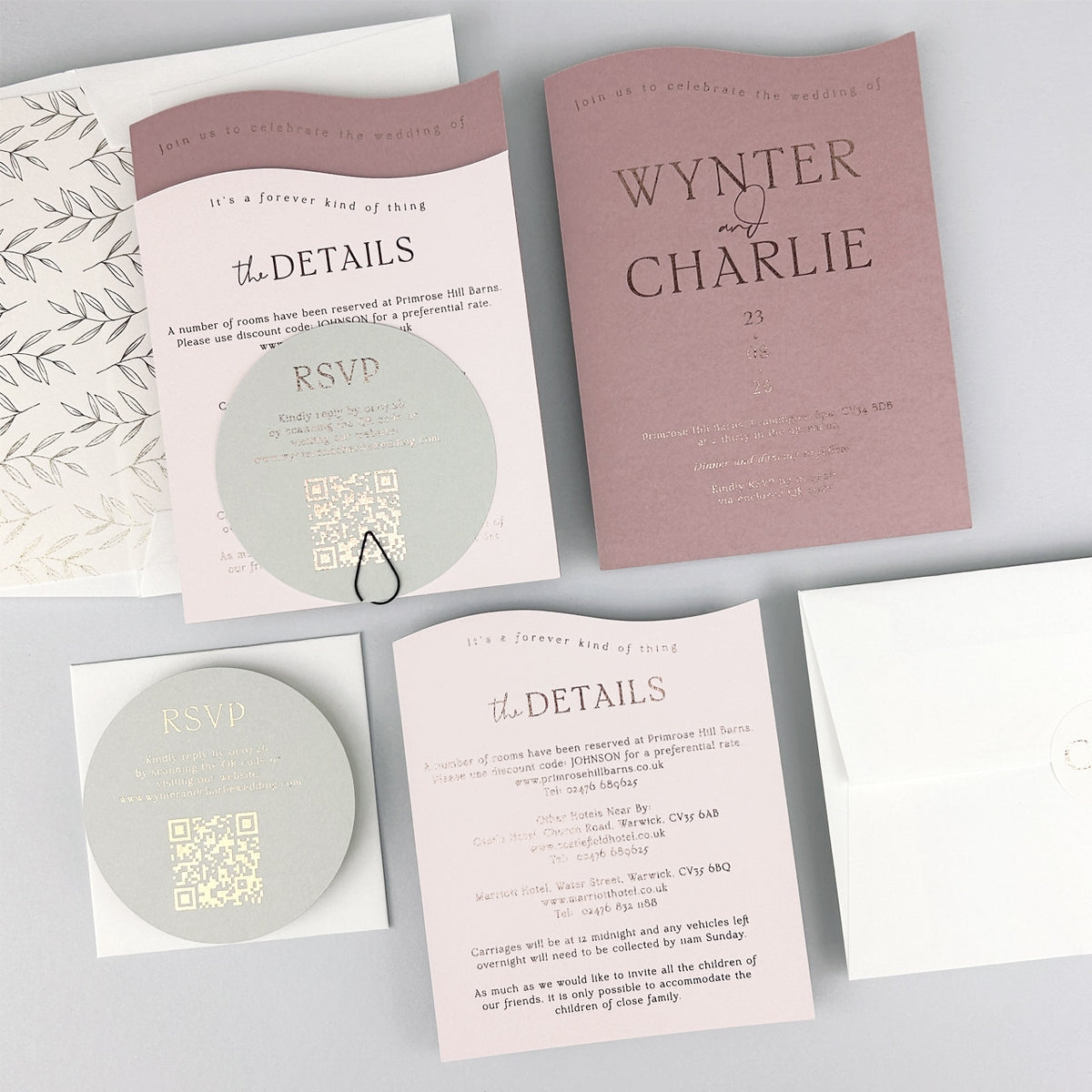 Wynter Wedding Invitation - Pinks