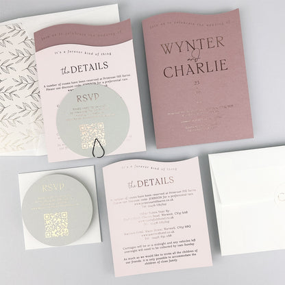 Wynter Wedding Invitation - Pinks