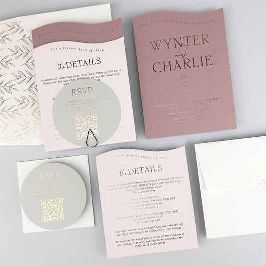 Wynter Wedding Invitation - Pinks