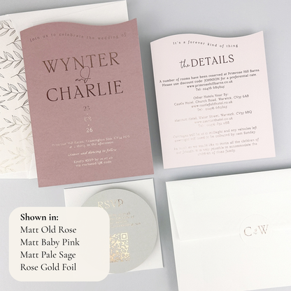 Wynter Wedding Invitation - Pinks