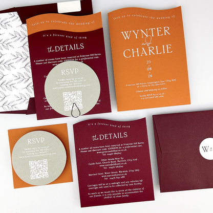 Wynter Wedding Invitation - Purple/Red/Gold