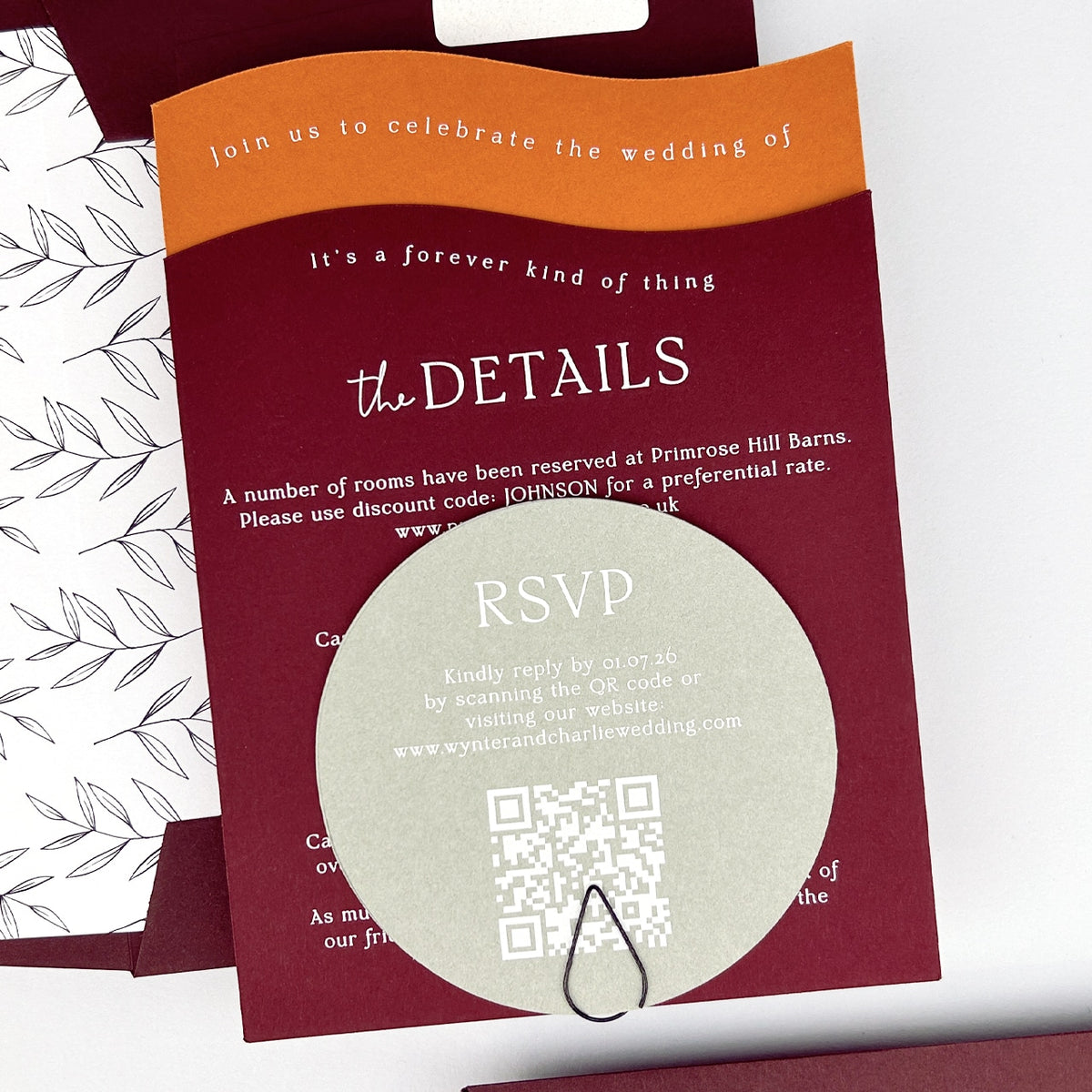 Wynter Wedding Invitation - Purple/Red/Gold