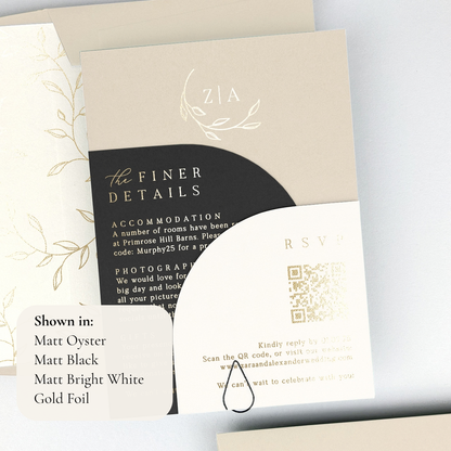 Zara Wedding Invitation - Grey/Black