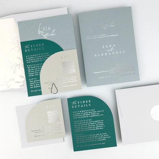 Zara Wedding Invitation - Blues