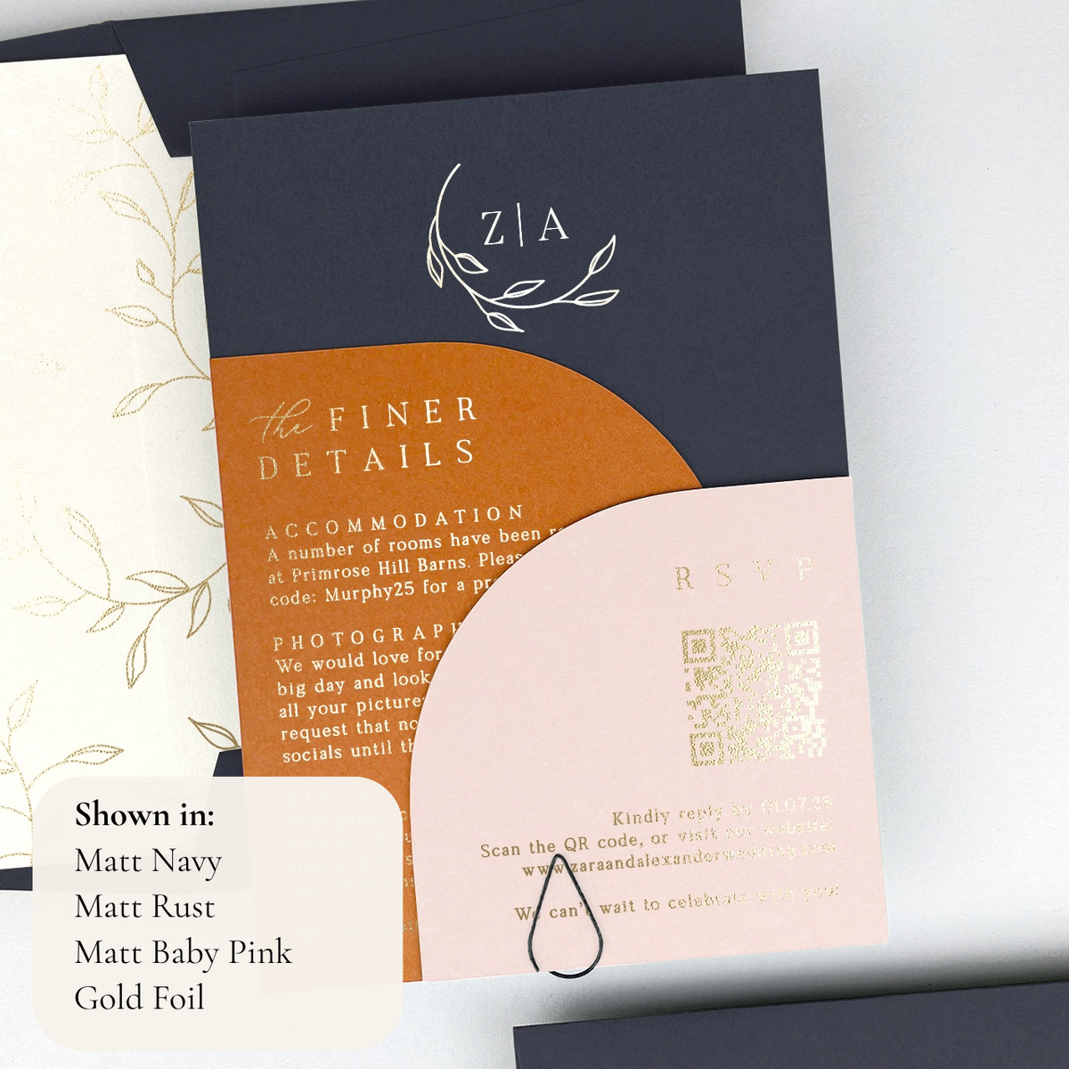 Zara Wedding Invitation - Teal/Orange/Yellow