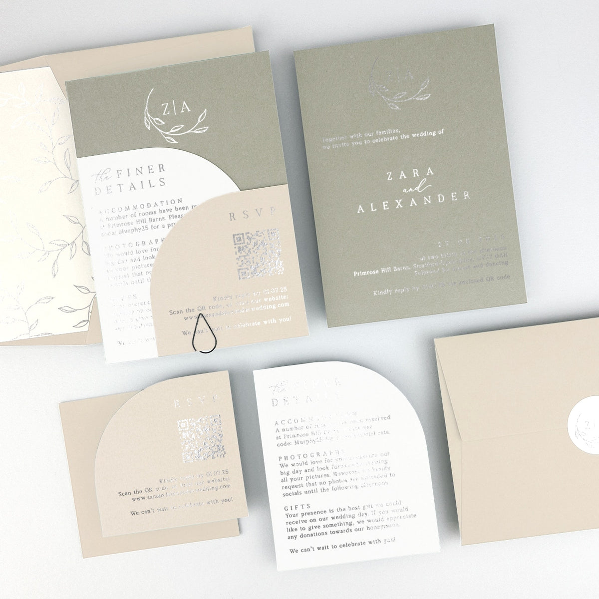 Zara Wedding Invitation - Greens