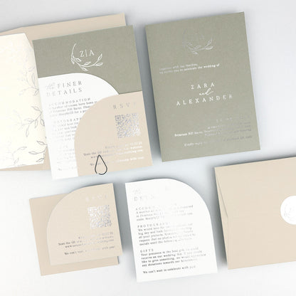 Zara Wedding Invitation - Greens