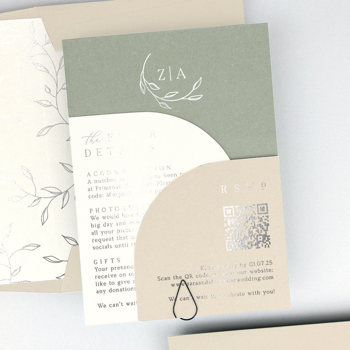Zara Wedding Invitation - Greens