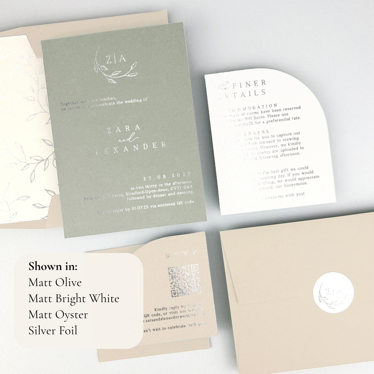 Zara Wedding Invitation - Greens