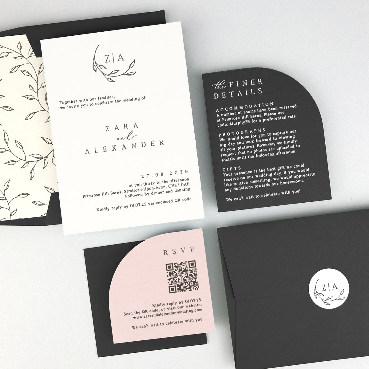 Zara Wedding Invitation - Neutrals