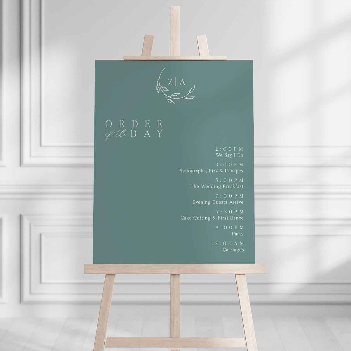 Zara Order of the Day Sign