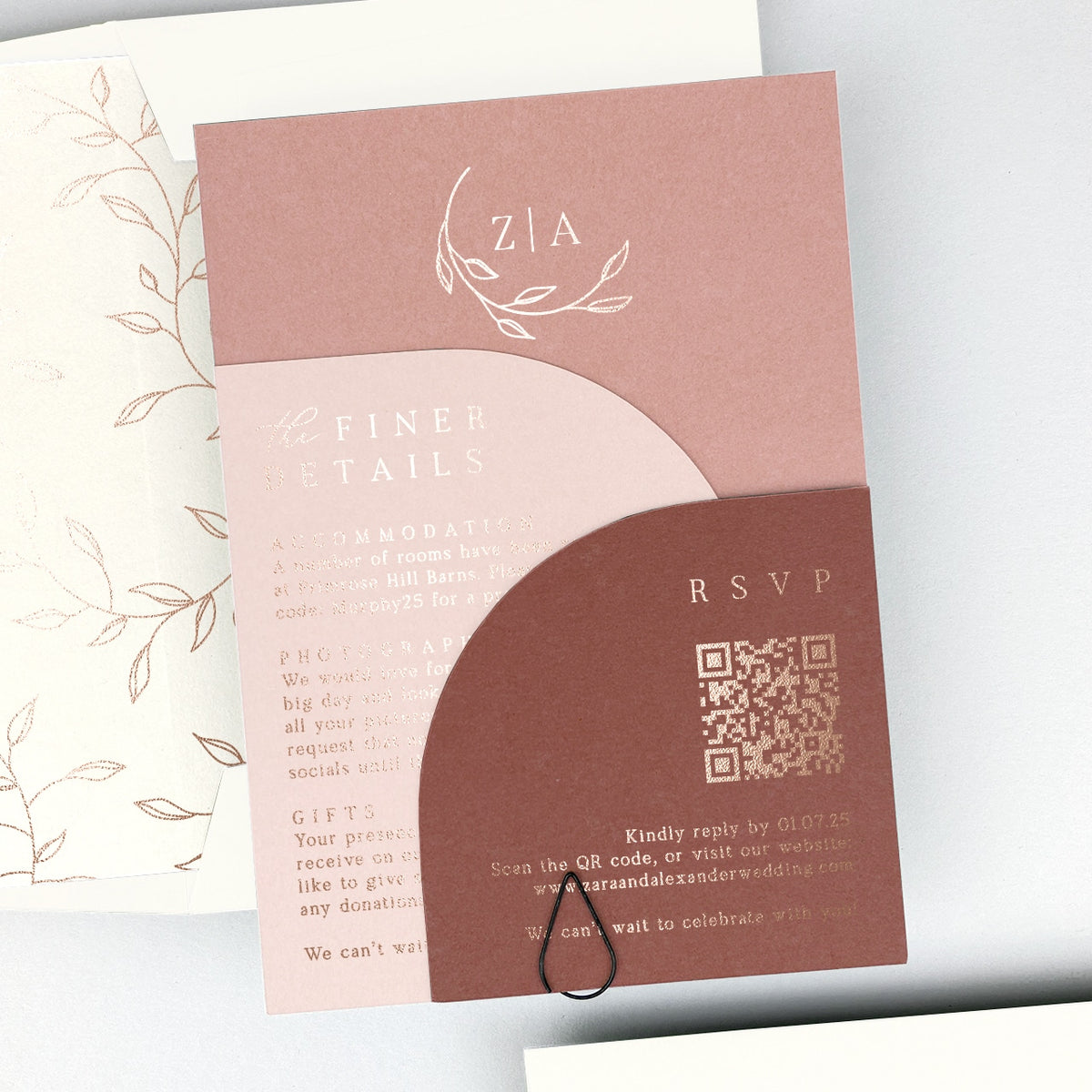 Zara Wedding Invitation - Pinks