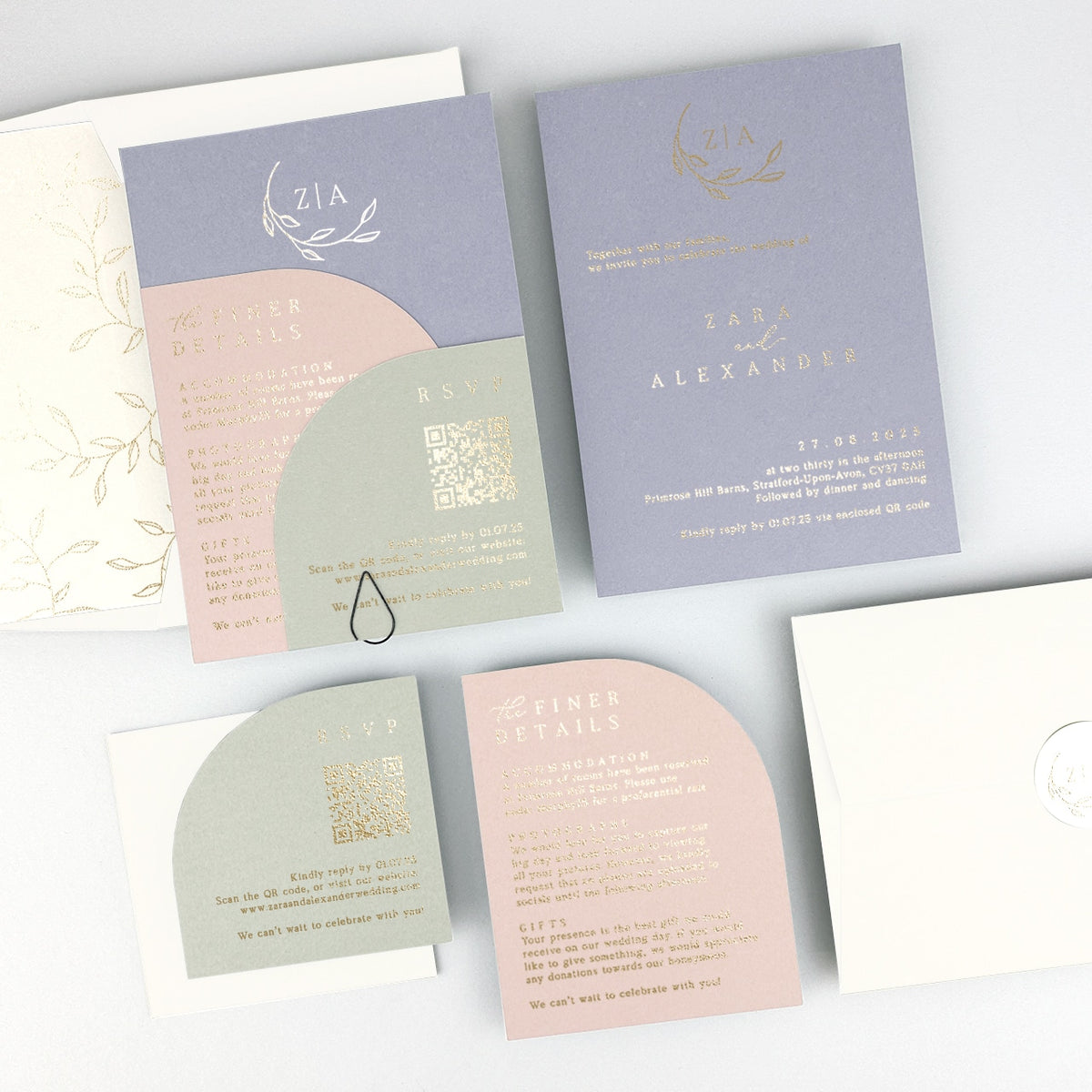 Zara Wedding Invitation - Purple/Red/Gold