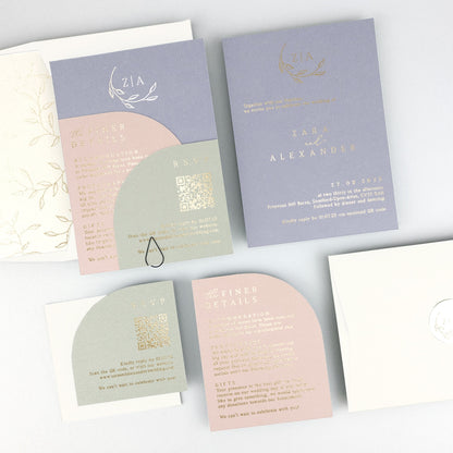 Zara Wedding Invitation - Purple/Red/Gold