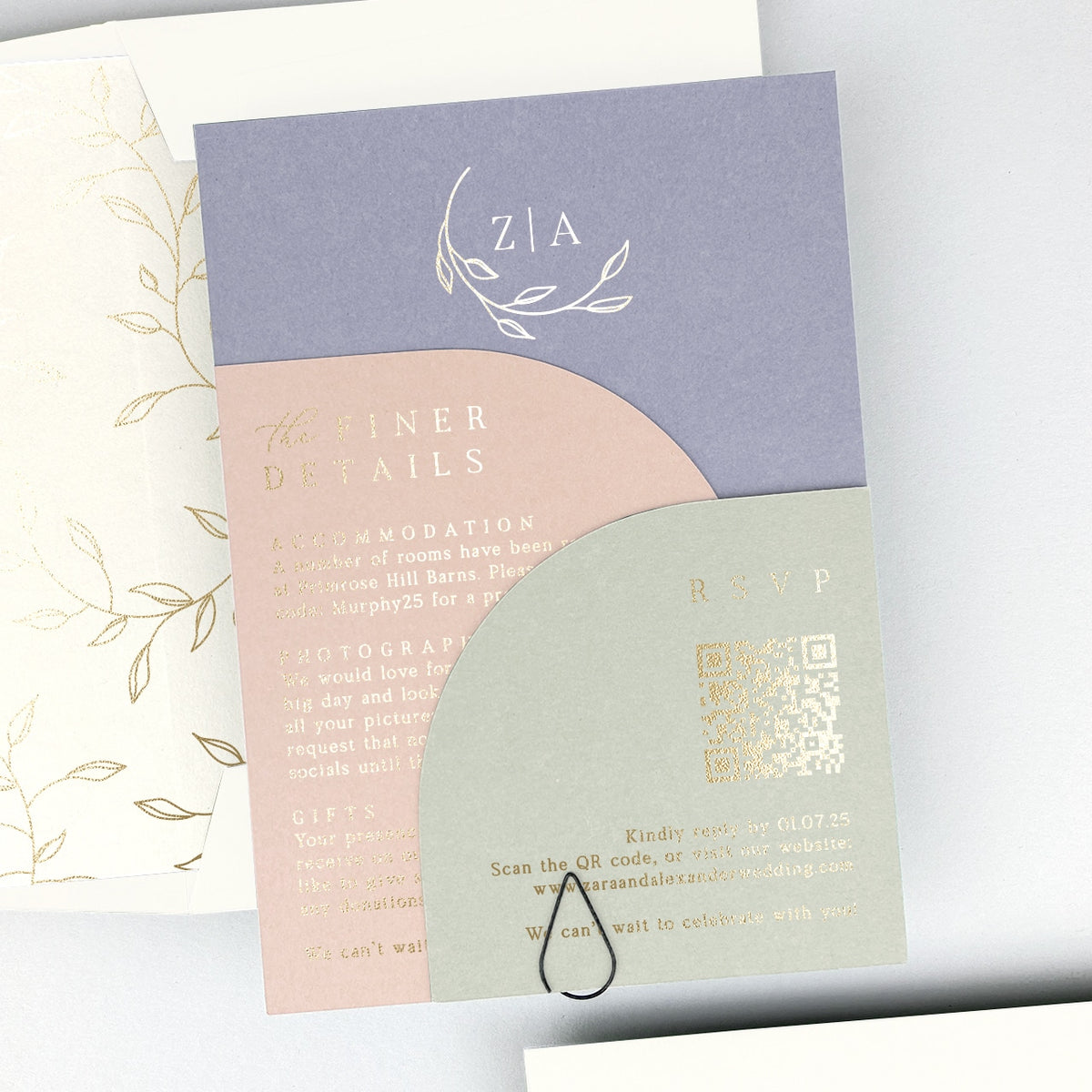 Zara Wedding Invitation - Purple/Red/Gold