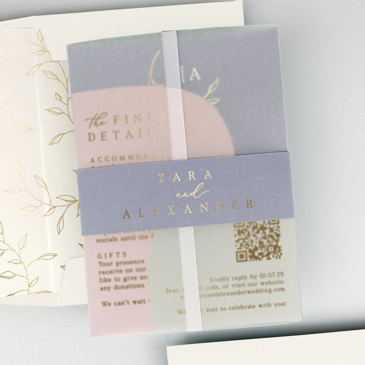 Zara Wedding Invitation - Purple/Red/Gold