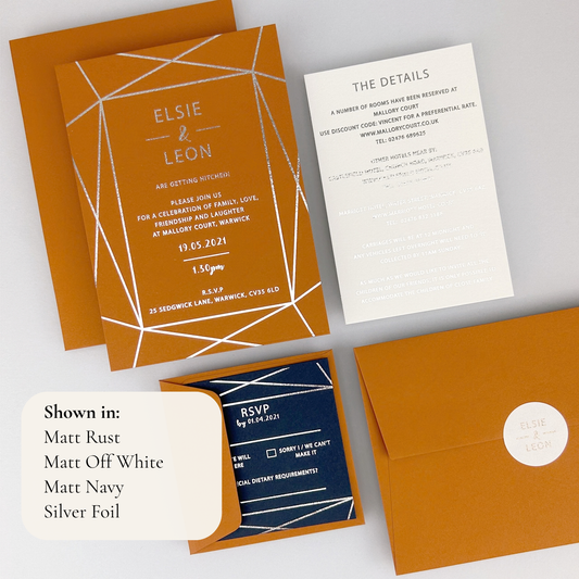 Zuri Wedding Invitation - Teal/Orange/Yellow