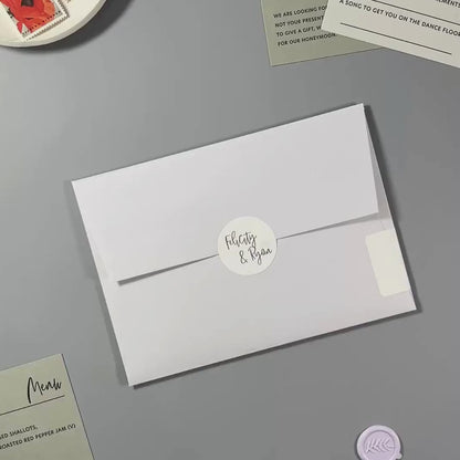 Felicity Gatefold Wedding Invitation - Grey/Black