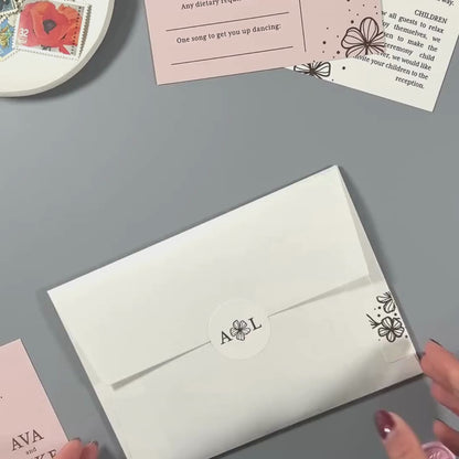 Ava Wedding Invitation - Teal/Orange/Yellow